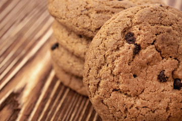 oat cookies on wooden table