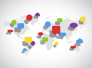 Global Communication Community Speech Bubbles Concept