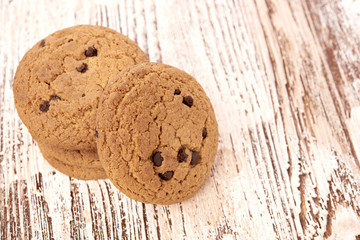 oat cookies on wooden table