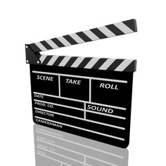 Fototapeta premium Clapper board on white background
