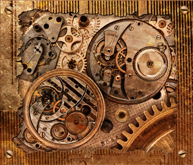 Metal abstract background with mechanism. - 76297396