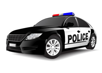 Police car on White