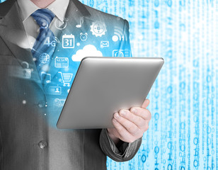 Business man using tablet PC