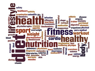 Conceptual health word cloud