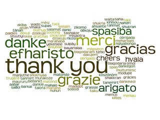 Conceptual thank you word cloud
