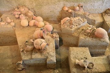 Ancient pottery of Ban Chiang, Udon Thani, Thailand