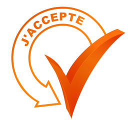 j'accepte sur symbole validé orange