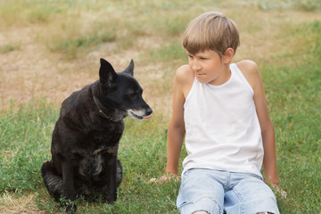 Teenage boy and his animal friend