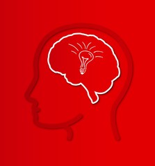 Obraz na płótnie Canvas human brain in head with bulb