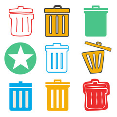 Unwanted Data Computer Clear Trash Waste Icon Vector Concept