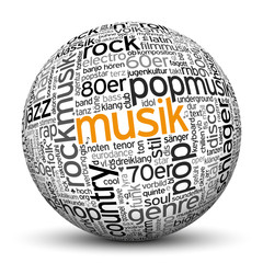 Kugel, Musik, Tags, Word Cloud, Text Cloud, 3D, Keyword, Music