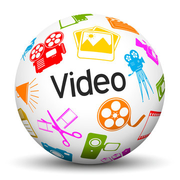 Kugel, Video, Icon, Symbol, Entertainment, Sphere, 3D, Ball