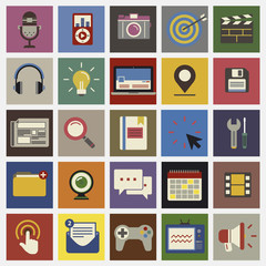 Social Media Funky Internet Symbols Icons Vector Concept