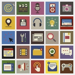 Social Media Funky Internet Symbols Icons Vector Concept