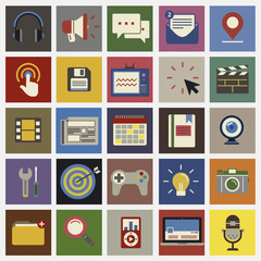 Social Media Funky Internet Symbols Icons Vector Concept