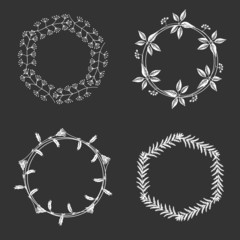 Hand drawn floral wreaths