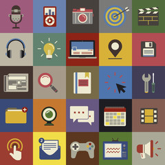 Social Media Funky Internet Symbols Icons Vector Concept