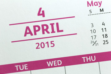 Text on calendar show in monthly of 2015.