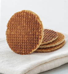 Dutch Waffles close up on white background