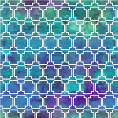 vector pattern with watercolor geometric patterns