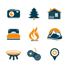 Travel and outdor icons set