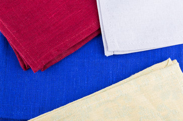 red blue white cloth fabric background closeup
