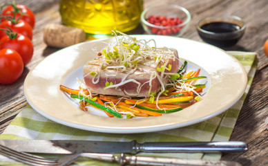 Grilled tuna steak
