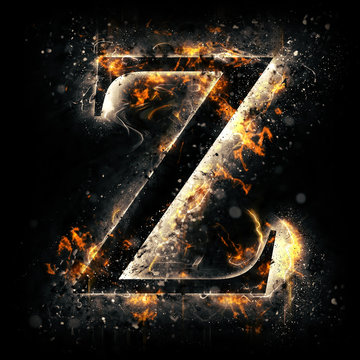 Fire alphabet. Letter Z.