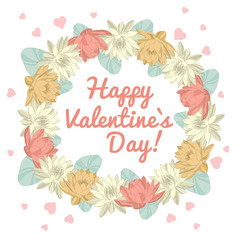 Valentine's day flower ring vector illustration