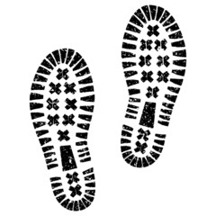 1 Paar sandige Schuhabdrücke mit Profil, Vektor, freigestellt