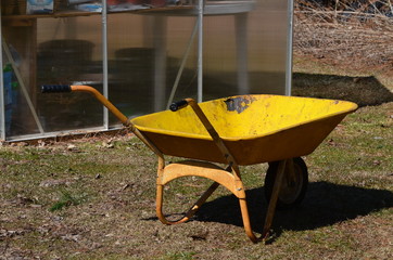 Yellow wheelbarrow