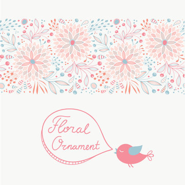 Fototapeta Seamless floral ornament