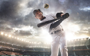 Fototapeta na wymiar Professional baseball player in action