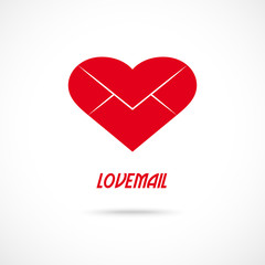 Love letter symbol. Lovemail vector illustration