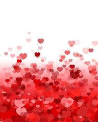 Valentine's Day Background with Hearts Scattered