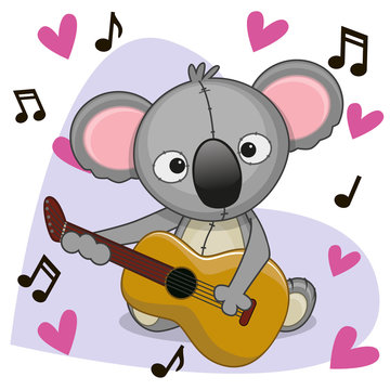 Koala with guitar
