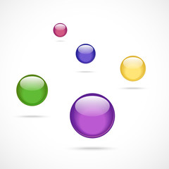 Collection of colorful glossy spheres