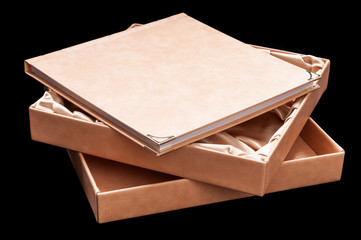 book album on a black background