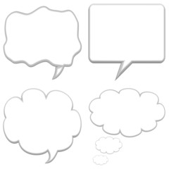 Set of four large speech bubbles