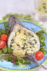 Sea Bream stuffed with spinach