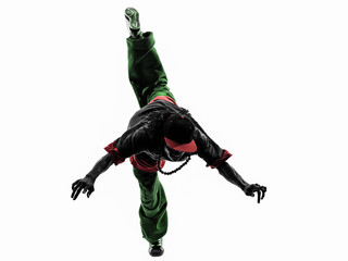 hip hop acrobatic break dancer breakdancing young man jumping si