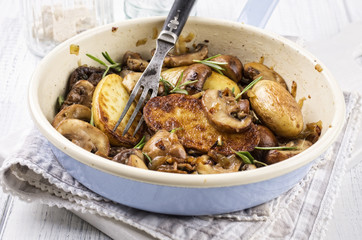 Roasted Potatoes with Mushrooms