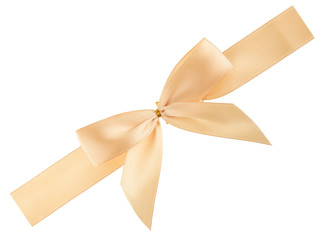 Fototapeta premium cream colored ribbon isolated, cutout