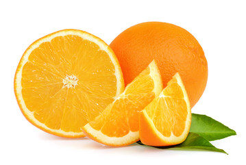 Orange fruit on white background