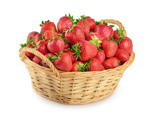 Strawberries in a basket isolated