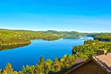 Foto auf Acrylglas Lake of Sacacomie in Quebec Kanada © snaptitude
