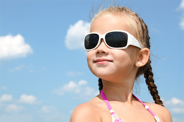 Outdoor portrait of cute little girl