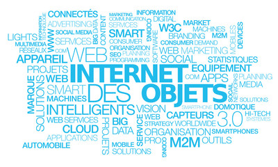 Fototapeta premium Internet des objets intelligent connectés nuage de mots