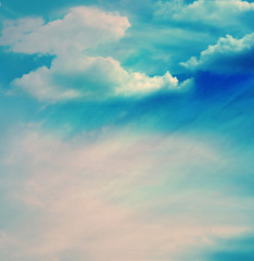 The color sky with clouds, background