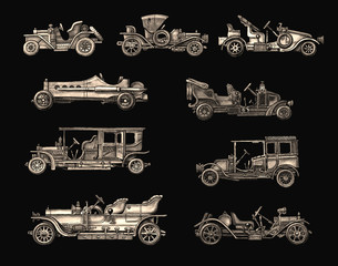 Old Light Brown Retro cars